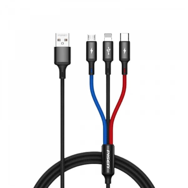 /EA/Multiladekabel, Multiladekabel i nylonfletning 3 i 1