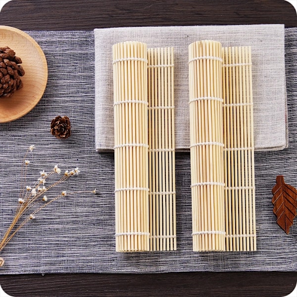 /EA/ Bambu Sushiplattor, 2 st Bambu Sushimattor Tvättbara Bambu