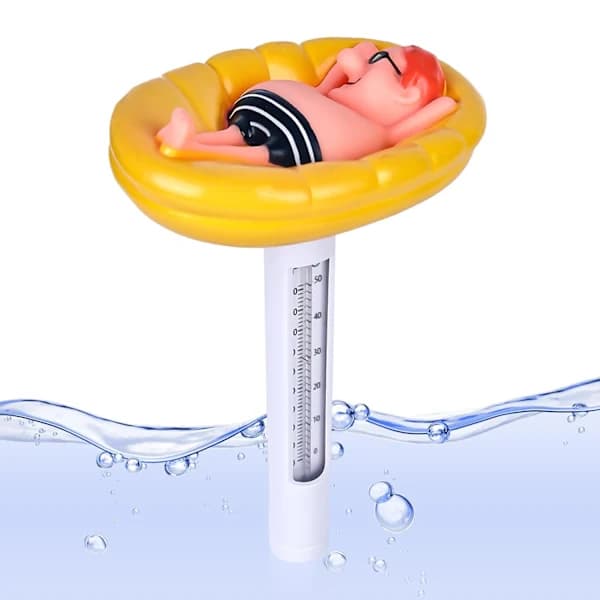 /EA/(Gul) Pooltermometer, Flydende Pooltermometer, Splintfri Flydende Pooltermometer til Pool, Spa, Akvarium, Fiskedam og B