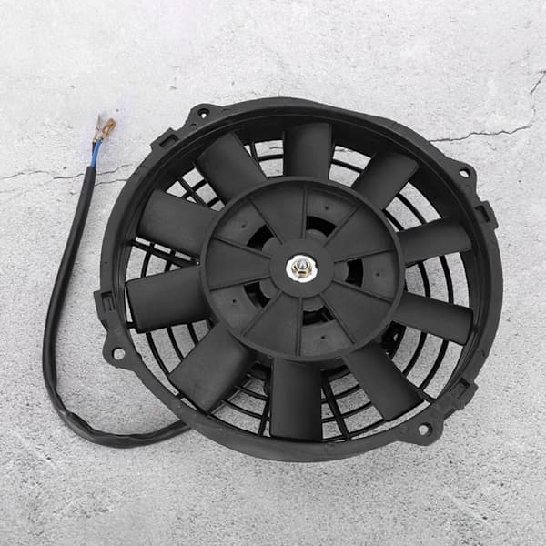 /EA/7 tommer Slim Elektrisk Radiatorblæser Termo 12V Universal med Monteringssæt