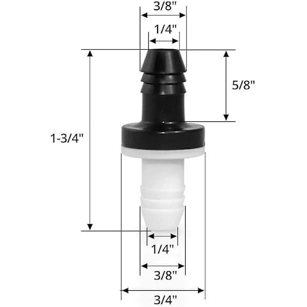 /EA/Enkel kontraventil, 10 mm 3/8\" ABS, 4 stk., Versailles