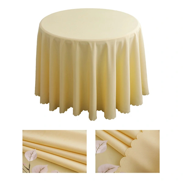 /EA/Rund polyesterdug, maskinvaskbar - Beige 280cm