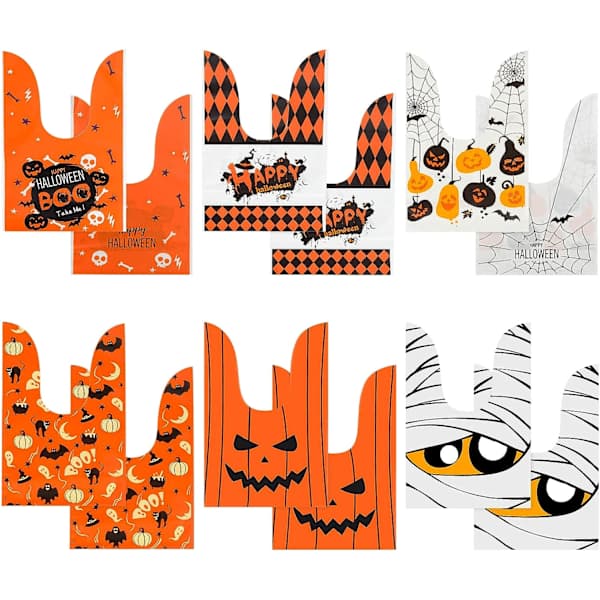 /EA/100 st 14 * 23 cm Halloween-godispåsar Halloween-festpåse