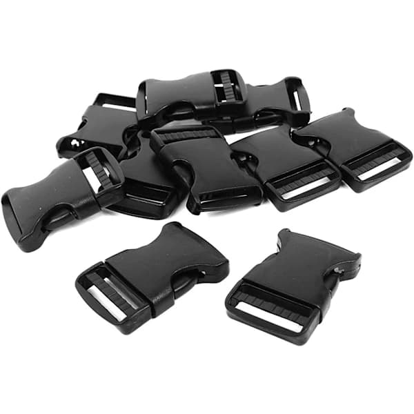 /EA/10-pack svart antispänningsspänne lådtillbehör, 31,3 m