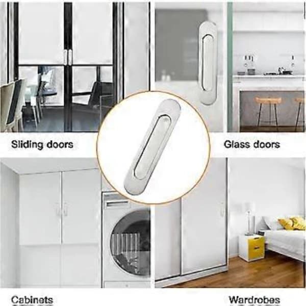 /EA/Oval skyvedørhåndtak selvklebende børstet aluminiumslegering