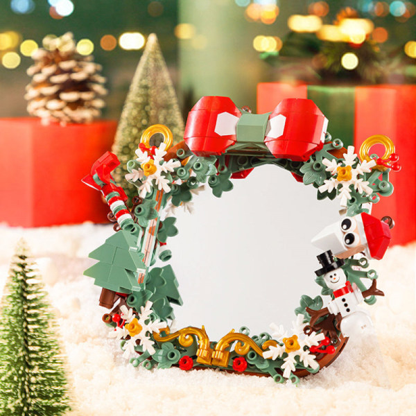 Juletræ byggeklodser sæt, julemusikæske, roterende juleklodser legetøj Spegel