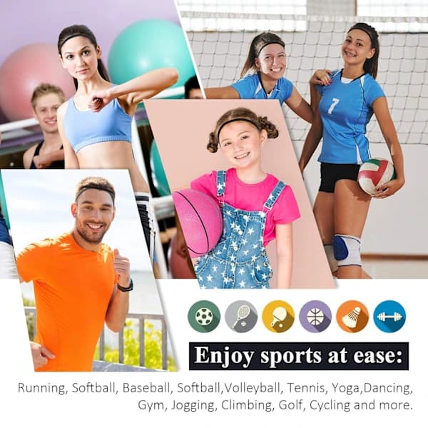 /EA/4-pack tjocka halkfria elastiska sportpannband hårband