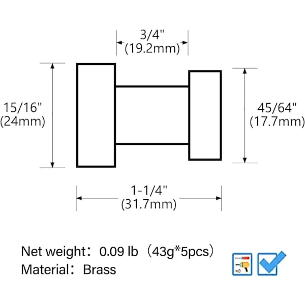 /EA/Krom Håndklædekroge (Mat Sort) 5-pak Rustfri Metalknager