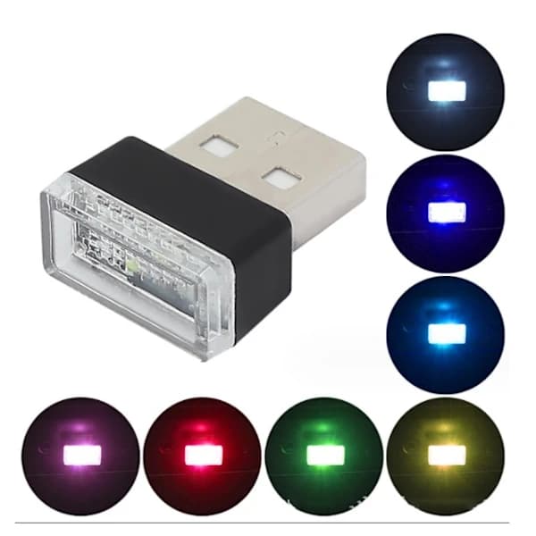 /EA/Bil LED-stemningslys, 7 stk USB-belysningsstemningslys
