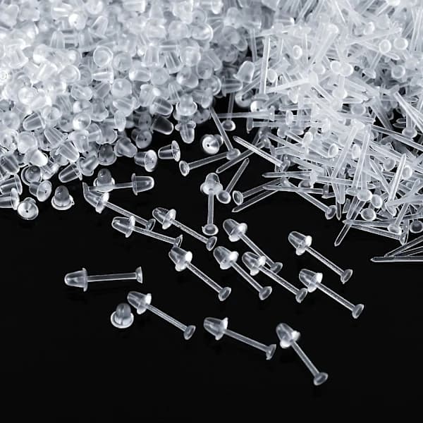/EA/ Kvinder Plast Brusk Øreringe Gummi Ørepropper Øreringe Stift 1000 Par (4-d-1)