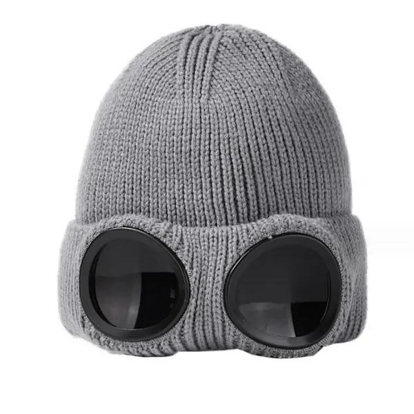/EA/Grå stickad mössa, stickad ullmössa höst-vinter herr och dam