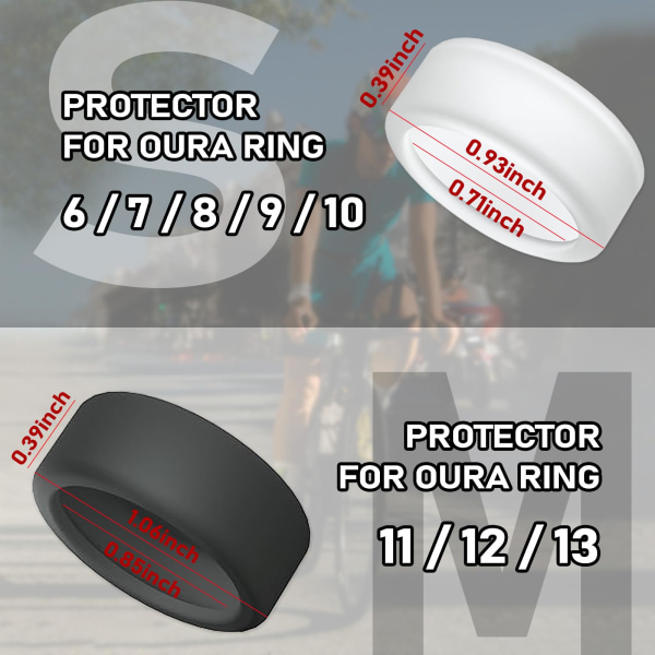 Skydd för Oura Ring, 4st Cover kompatibel med Oura Ring, Elastiskt case för Oura Ring Gen 3 Working Out white S