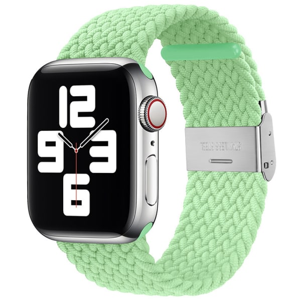 Kompatibel med Apple Watch -remmar 40 mm till 49 mm rem Flätad nylon Justerbar spännes rem Justerbar flätad enkelloop elastisk sportrem pistachio color 38mmor40mmor41mm