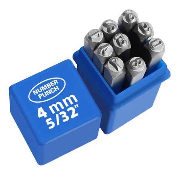 /EA/Metalnummer- og bogstavstempler, stålsymboler til prægning af forme, smykkefremstilling (tal 4 mm)