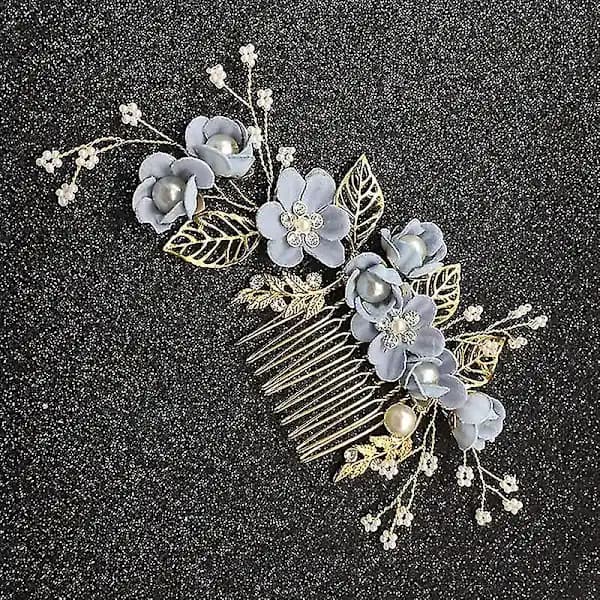 /EA/Brudehårtilbehør Hårkam Perleblomst Hovedbeklædning