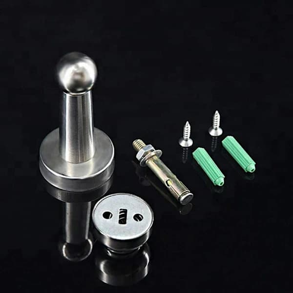 /EA/Magnetisk dørstopper, magnetisk dørstopper i rustfrit stål, dørlåsramme med sæt, sølv