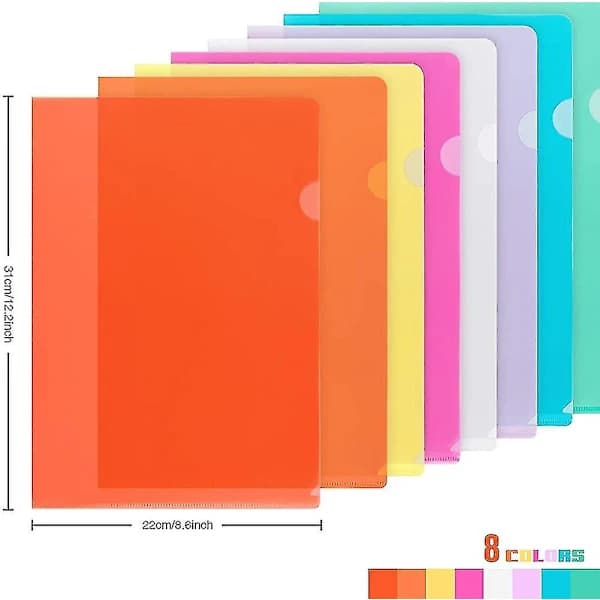 /EA/A4 Gennemsigtige Plastmapper, 42 Stk. Dokumentmapper Projektmapper Til Papir