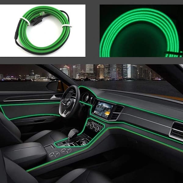 /EA/El Wire 5m/16ft Neonrör Bil Interiör Trim Ljus Str