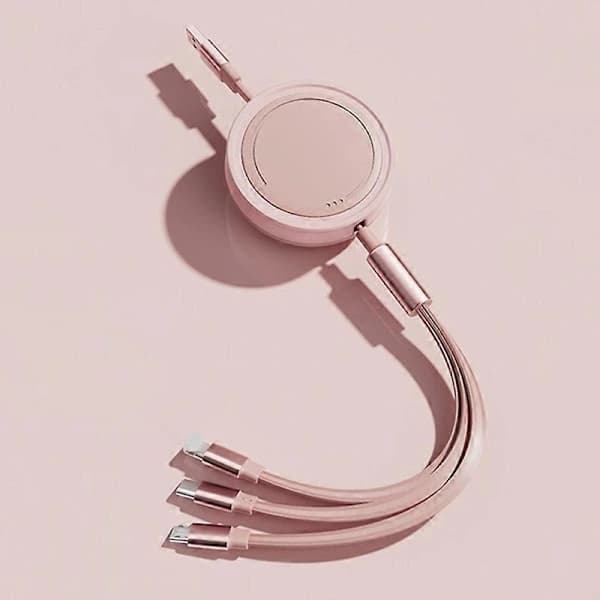 /EA/Type C 3 i 1 Type-C/Lightning/Micro USB Uttrekkbar Datakabel 66W Hurtigladekabel