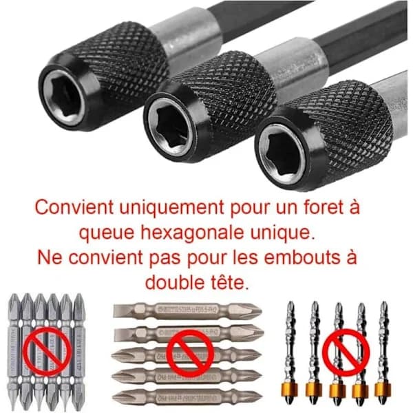 /EA/3 st 6,35 mm Hex Shank Magnetisk Skruvmejsel Bitshållare