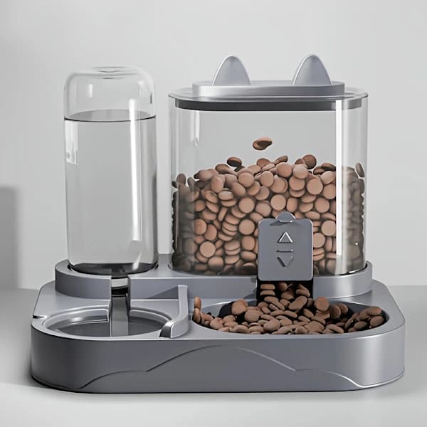 2-i-1 Automatisk Kattmatsautomat och Vattendispenser, med Torr- och Våtfoderseparation Mörkgrön One size (21.5*19.5*17cm)