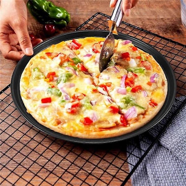 /EA/ Rund pizzabrett i karbonstål, bakeverktøy