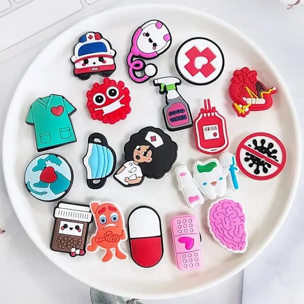 /EA/30 stk. Skoberlocker til træsko, skotilbehør til Croc Charms til