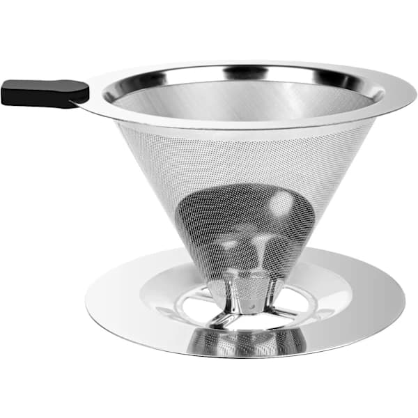 /EA/Permanent kaffefilter, 800 mesh rustfritt stål kaffefilter, sakte drypp gjenbrukbart dobbelt mesh-konfilter, for manuell kaffebrygging