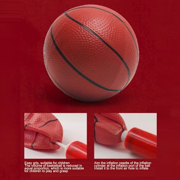 Mini basketkorg set hålfri montering studsdesign röd svart inomhus förälder barn interaktion basketleksak