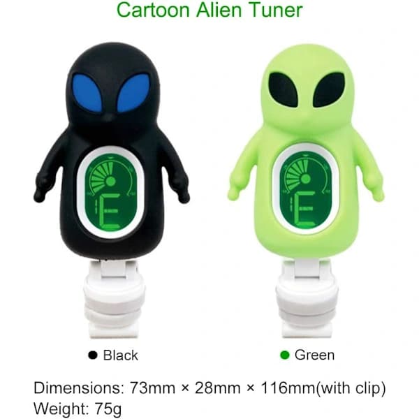 /EA/Tecknad Alien Clip-On Gitarrstämmare med LCD-display för alla instrument