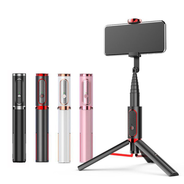 Selfie Stick Tripod 3-i-1 udtrækkelig aluminium Selfie Stick med trådløs Bluetooth-fjernbetjening til iPhone 14/13/12/11/XS Max/XR/8/7 Pink