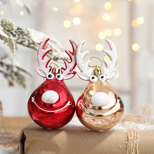/EA/4 st Älg Julgranskulor Julgran Hängande Boll P