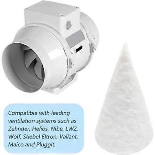 /EA/10 stk. G4-filter til Zehnder, Helios, Maico, Pluggit ventilationsventiler, koniske udsugningsfiltre, til ventilationssystemer i badeværelser