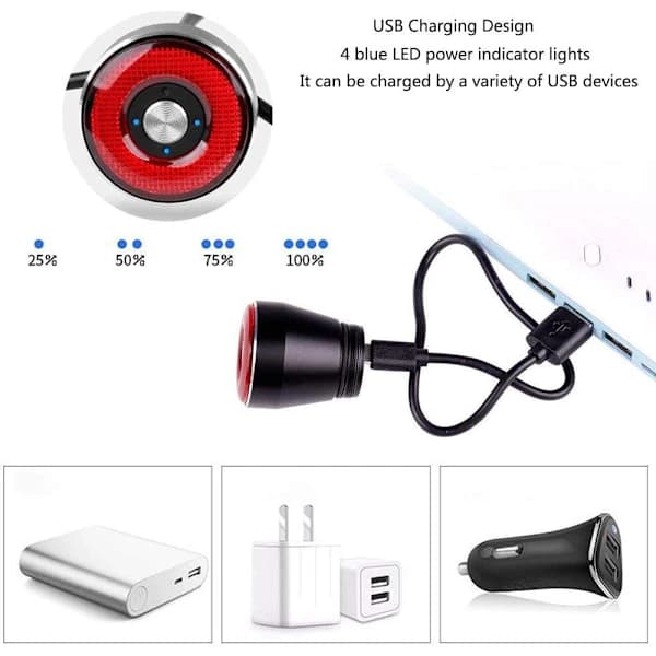 /EA/Sykkelbaklys, Vanntett LED-baklys, USB-ladebaklys