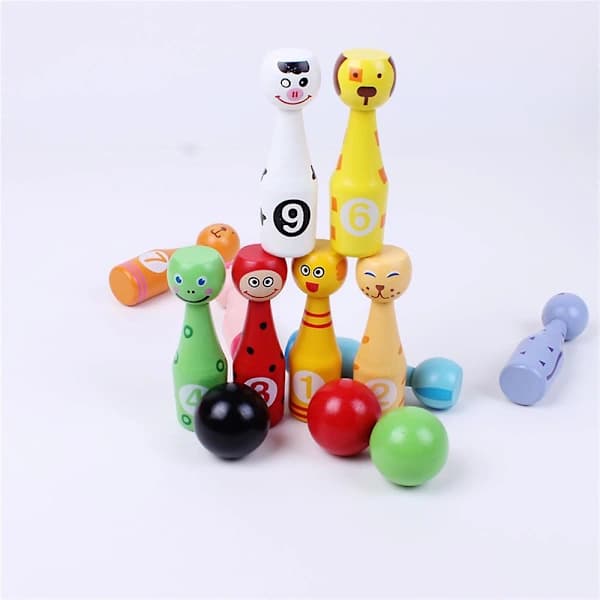 /EA/ Barnbowlingset med tryckta tecknade siffror för inomhusbruk