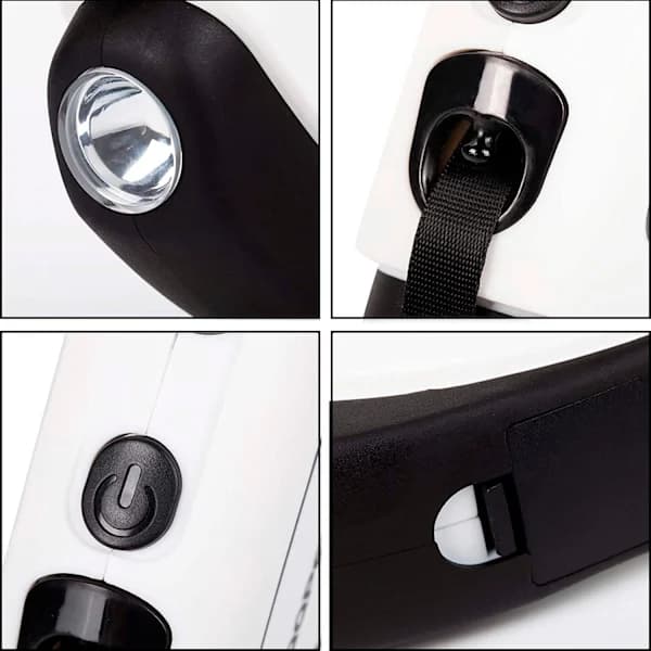 /EA/Infällbart hundkoppel, utbyggbart med LED-ficklampa