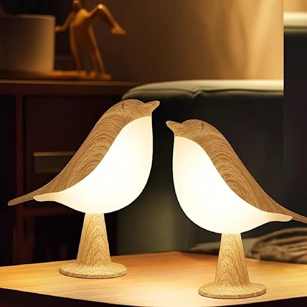 Liten Trådløs Nattbordslampe, Fuglelampe Berøringssensor 1 stk