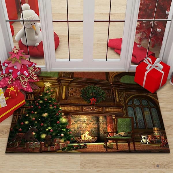 /EA/Julemåtte med nisse, juledekoration, måtte 60*90cm