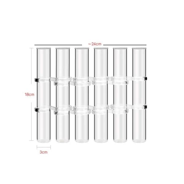 /EA/ (6 STK.) 18,01 cm-3,00 cm Glasblomstervaser, Artikulerte Blomsterrør