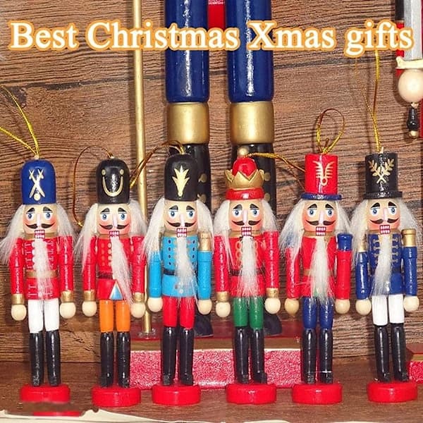 /EA/6-pakning Nøtteknekker Ornament Sett Tre Nøtteknekker Julepynt