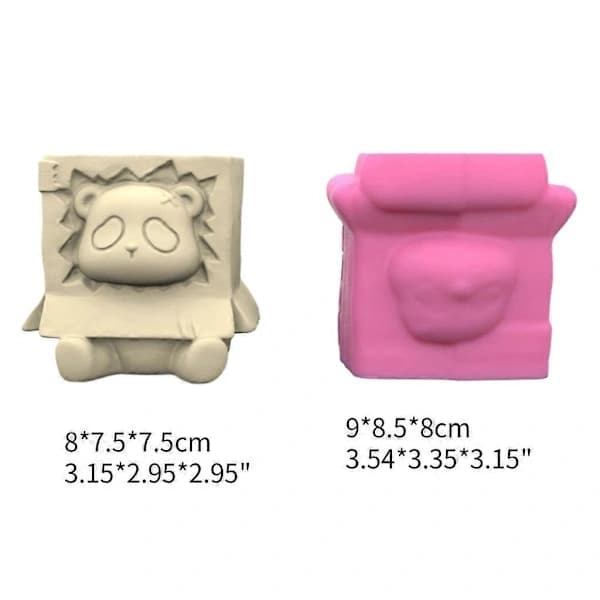 /EA/DIY Vaseform Betonforme Blomsterpotter Silikoneforme Siddende Panda Formet
