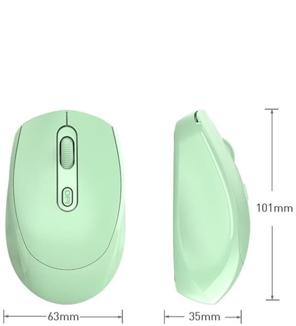 2,4 GHz trådlös Bluetooth-mus 1600 DPI mini optisk mus med 4 knappar, tyst ergonomisk datormus för PC, bärbar dator och Mac, vit