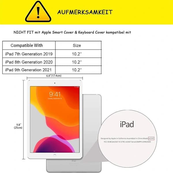 Skal för iPad 10,2 \" (iPad 9:e generationen 2021/iPad 8:e generationen 2020/iPad 7:e generationen 2019)