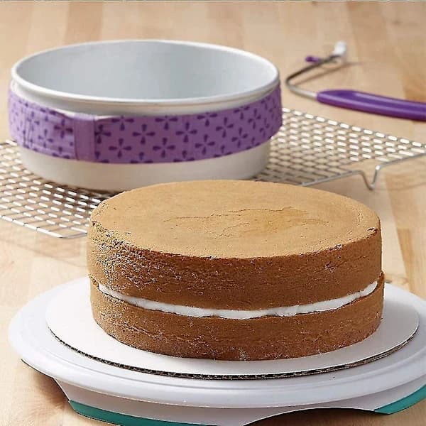 /EA/4-delt Bake Even Strip, kakeform fuktighetsstrips, superabsorberende tykk bomull, strips for baking, kakeformstrips