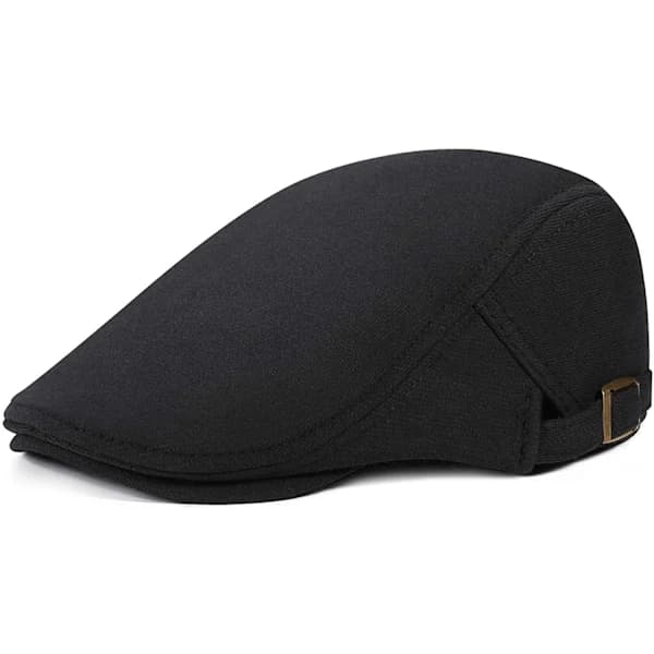 /EA/Miesten Säädettävä Flat Top Baretti (Musta)