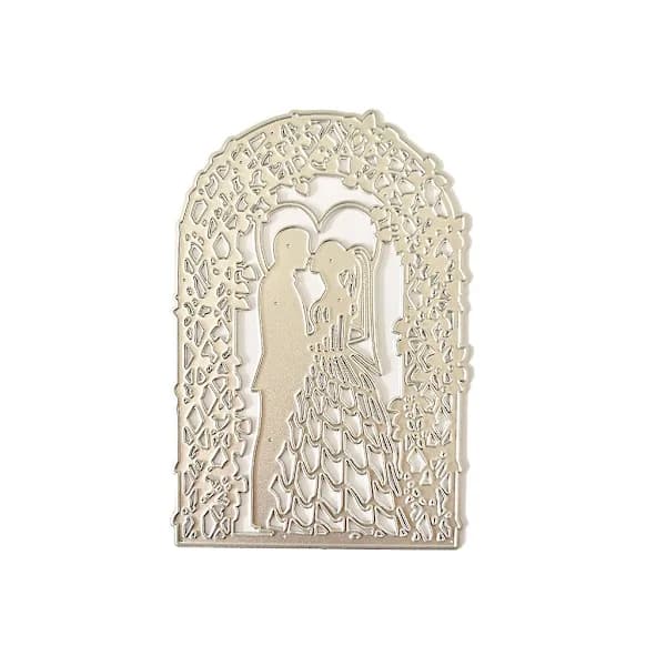 /EA/ Bröllopsram Metallskärformar Präglingsmall Stencil Scrapbooking Kort