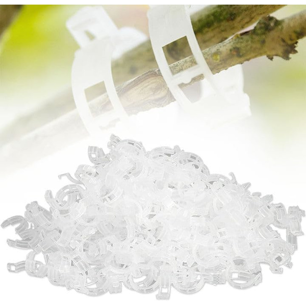 Säkrade Plast Växtklämmor, 100st Växtfixeringsklämmor Tomatklämmor Växtklämmor för Klätterväxter, Trädgårdsklämmor Växtstödsklämmor Växtrankklämmor White 300