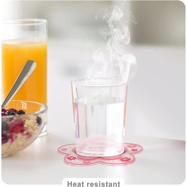 /EA/4 stk Sakura Koppunderlag, søte rosa Macrame Drikkeunderlag, Funn