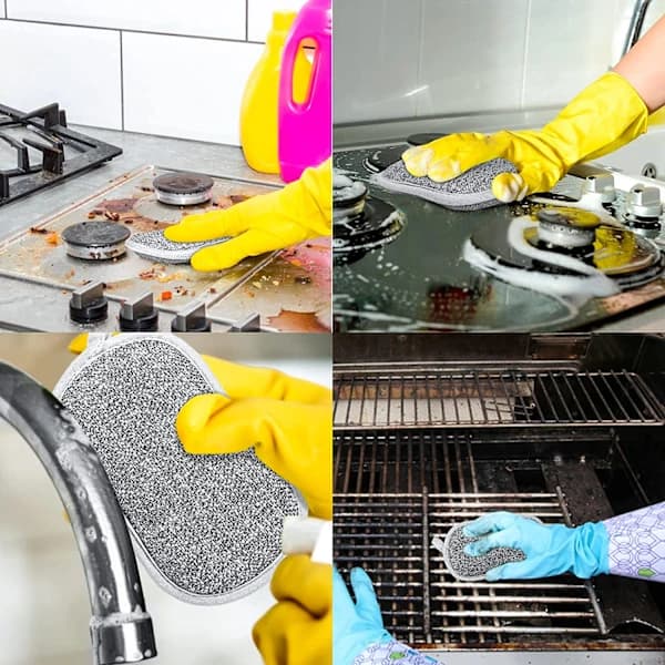 /EA/6 genanvendelige vaskbare mikrofiberopvaskesvampe til køkken Pl