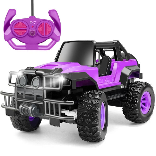 Ynybusi fjernkontroll bil RC racerbiler, fjernkontroll monstertruck i skala 1:20, 2,4Ghz LED-lys terrenggående RC-biler,lekebiler for barn, gutter Lila